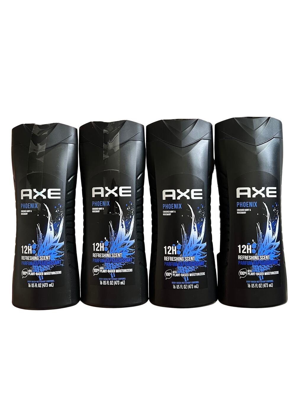 Lot 4 Axe Body Wash for Men, 16 OZ, Phoenix